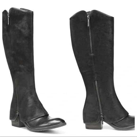 Donald J. Pliner Devi7 tall black leather boots 6 - Picture 1 of 10